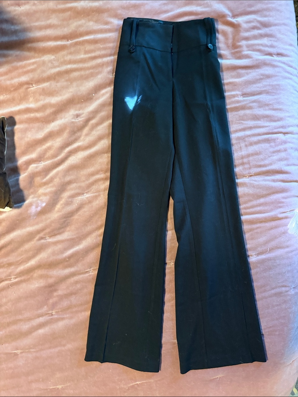 Studio Y Black Wide-Leg High-Waist Pants